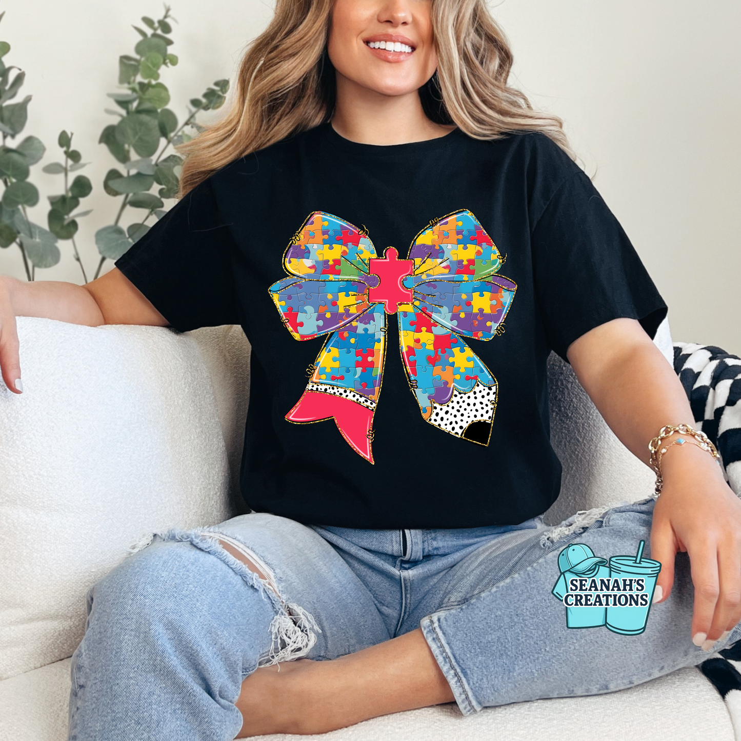 🧩🎀 Autism Awareness Bow Tee