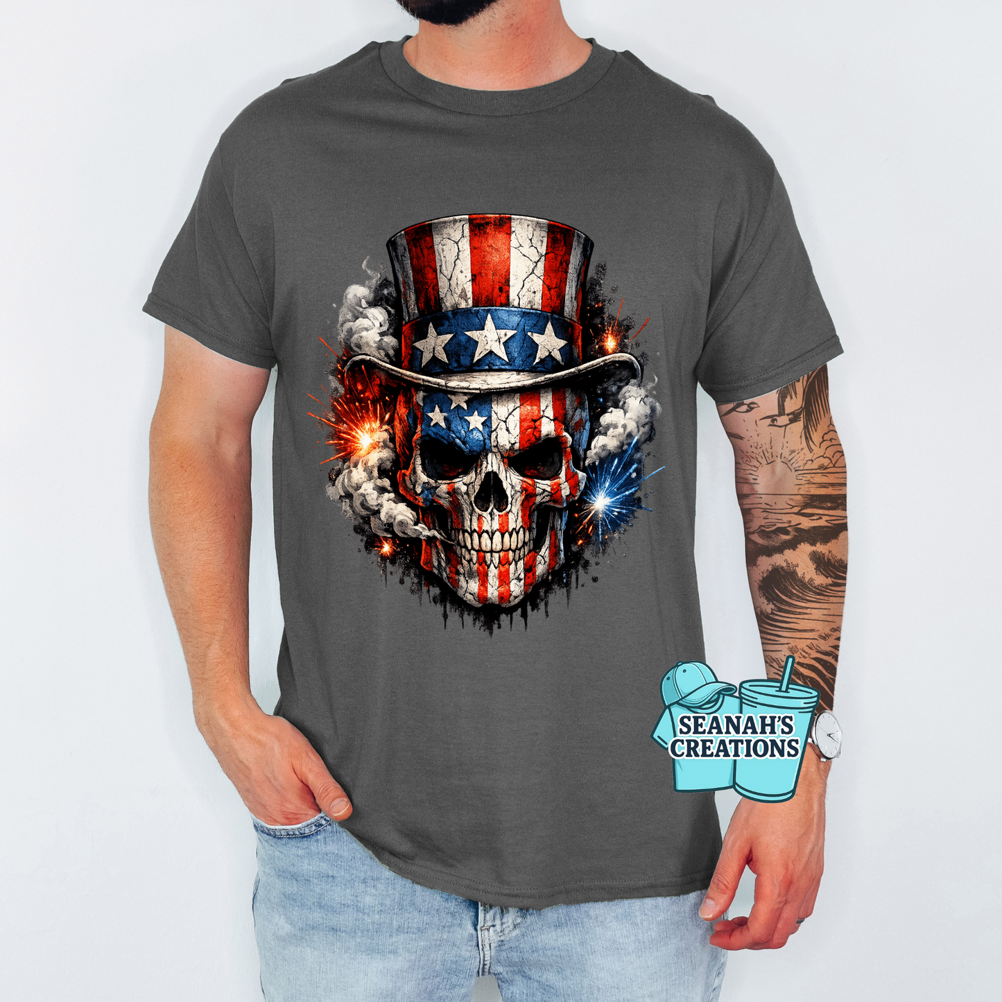 ๐ Patriotic Skull Tee