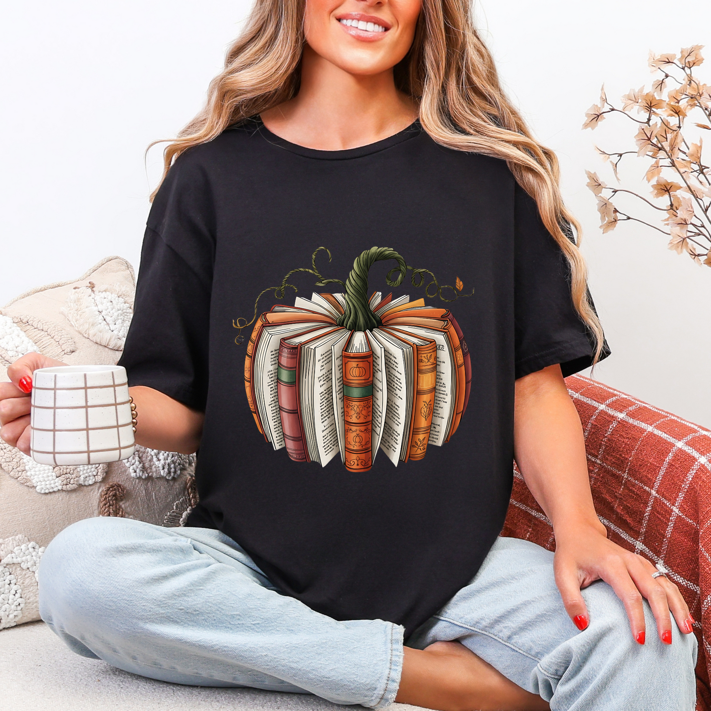 ππ Book Lover Pumpkin Tee