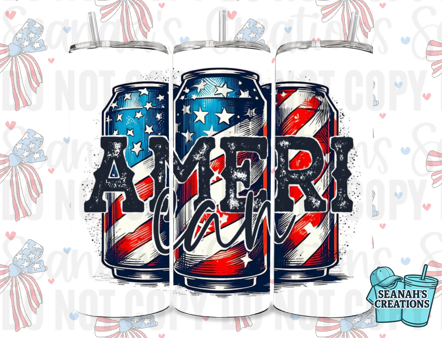 🍻 “AmeriCan” Patriotic 20 oz Tumbler