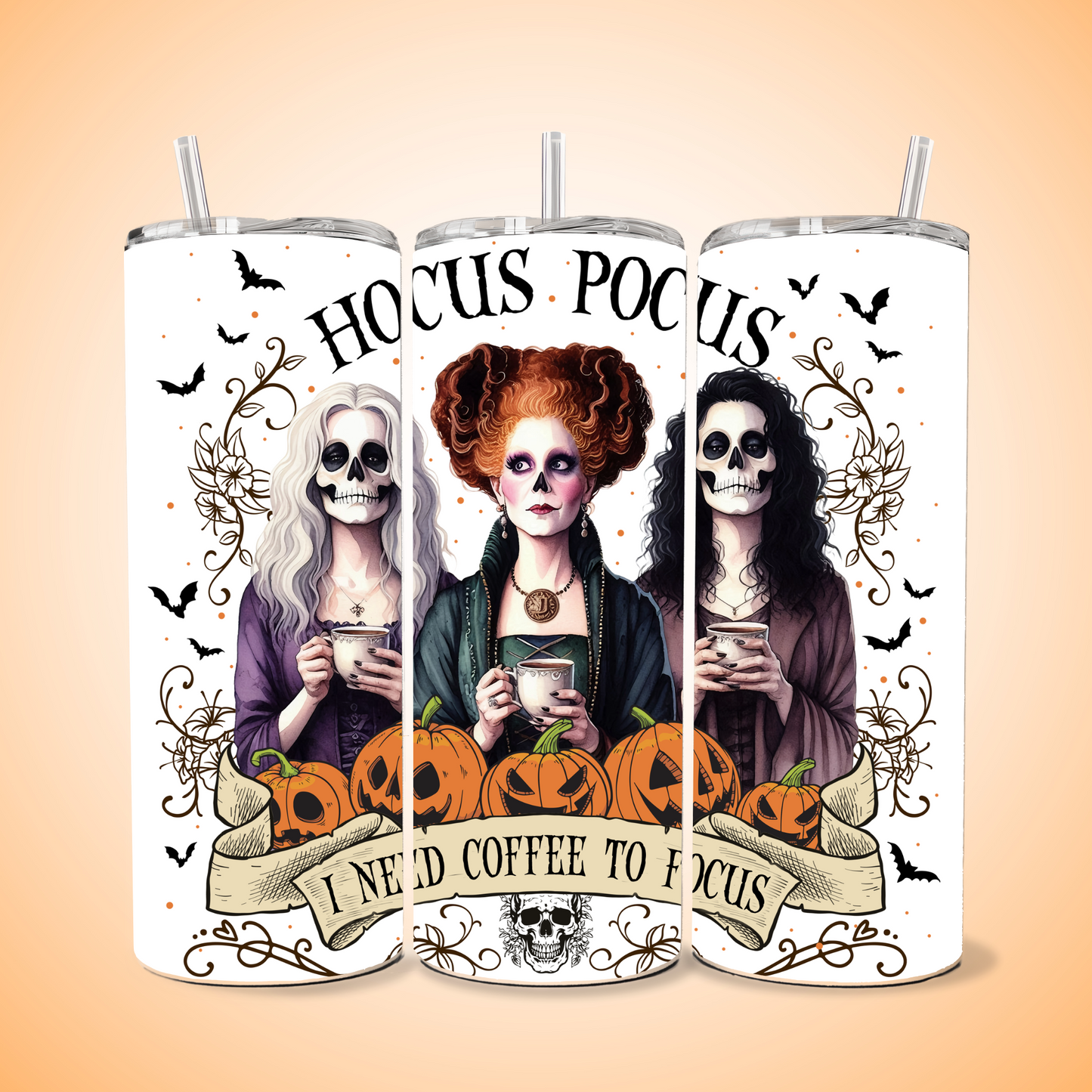 🧙☕ Hocus Pocus “I Need Coffee to Focus” 20oz Tumbler ☕🧙