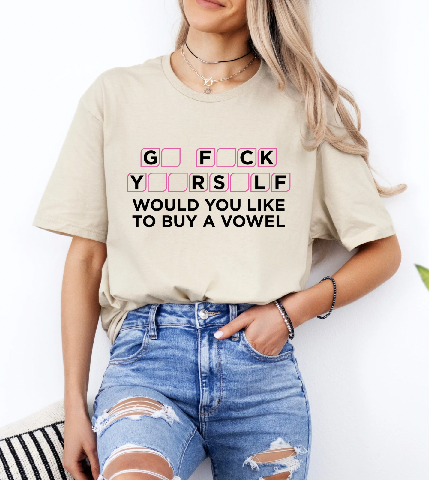 Would You Like to Buy a Vowel?” Funny Censored Graphic Tee