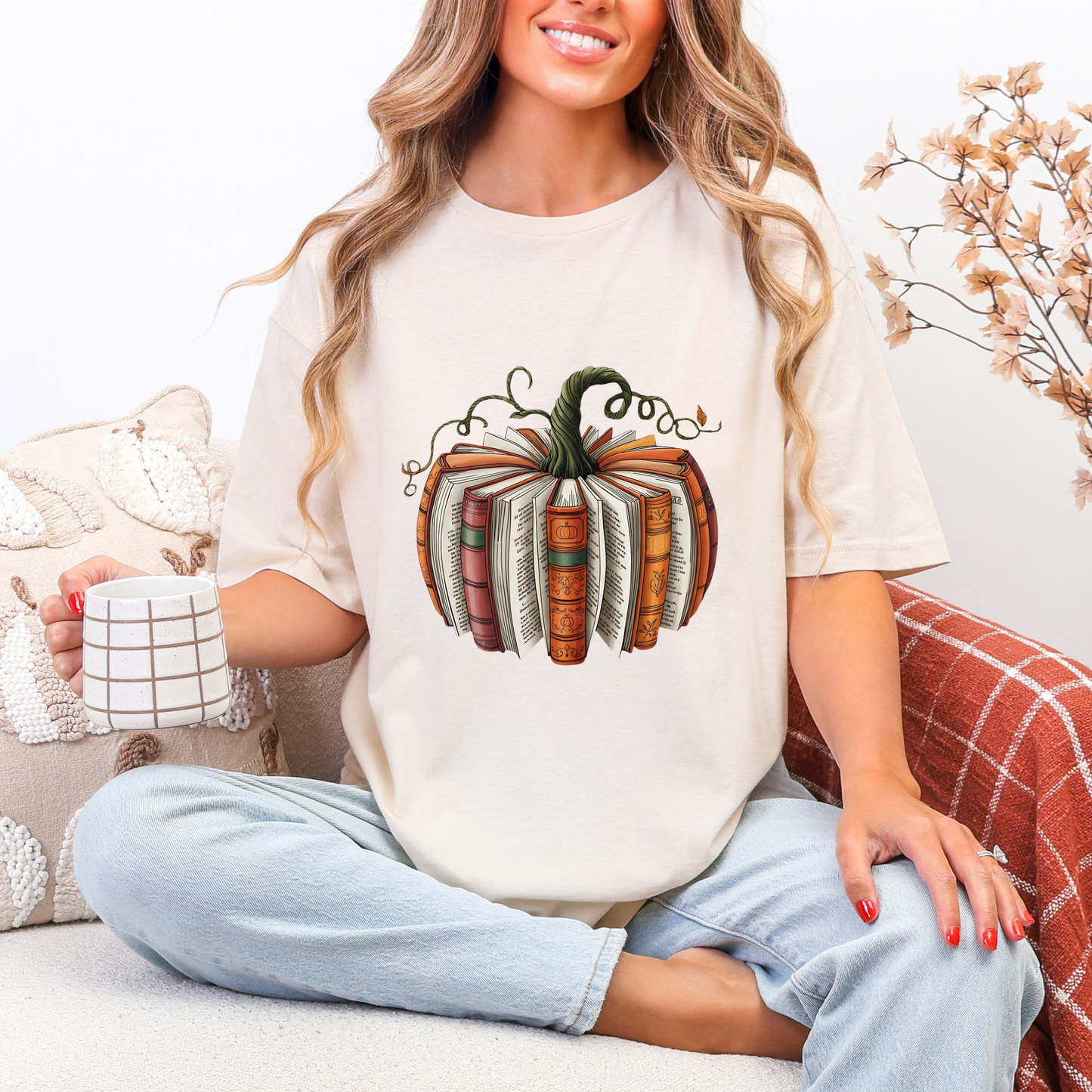 ππ Book Lover Pumpkin Tee