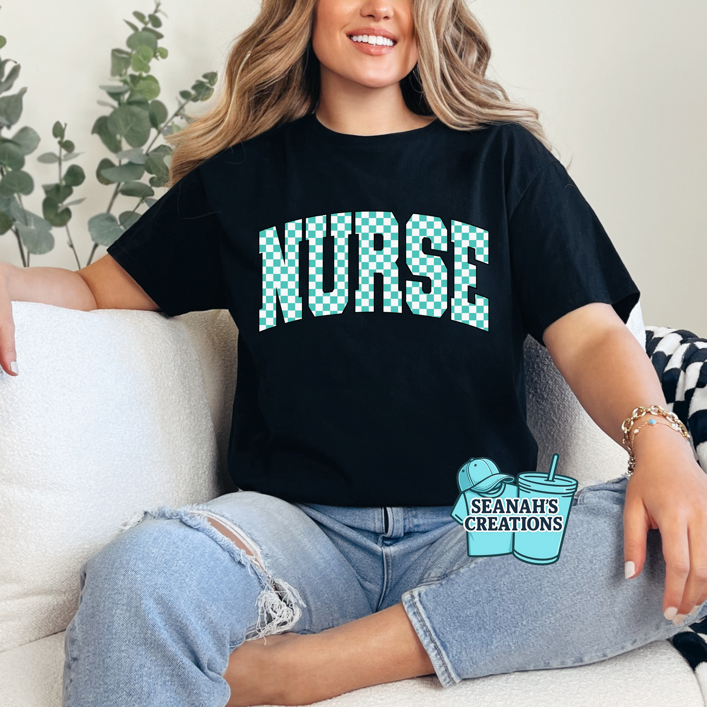 🩺 Nurse Checkered Graphic Tee