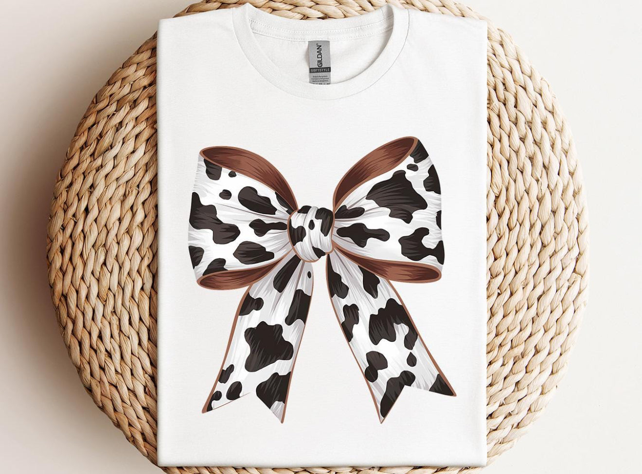 π Cow Print Bow Graphic Tee π