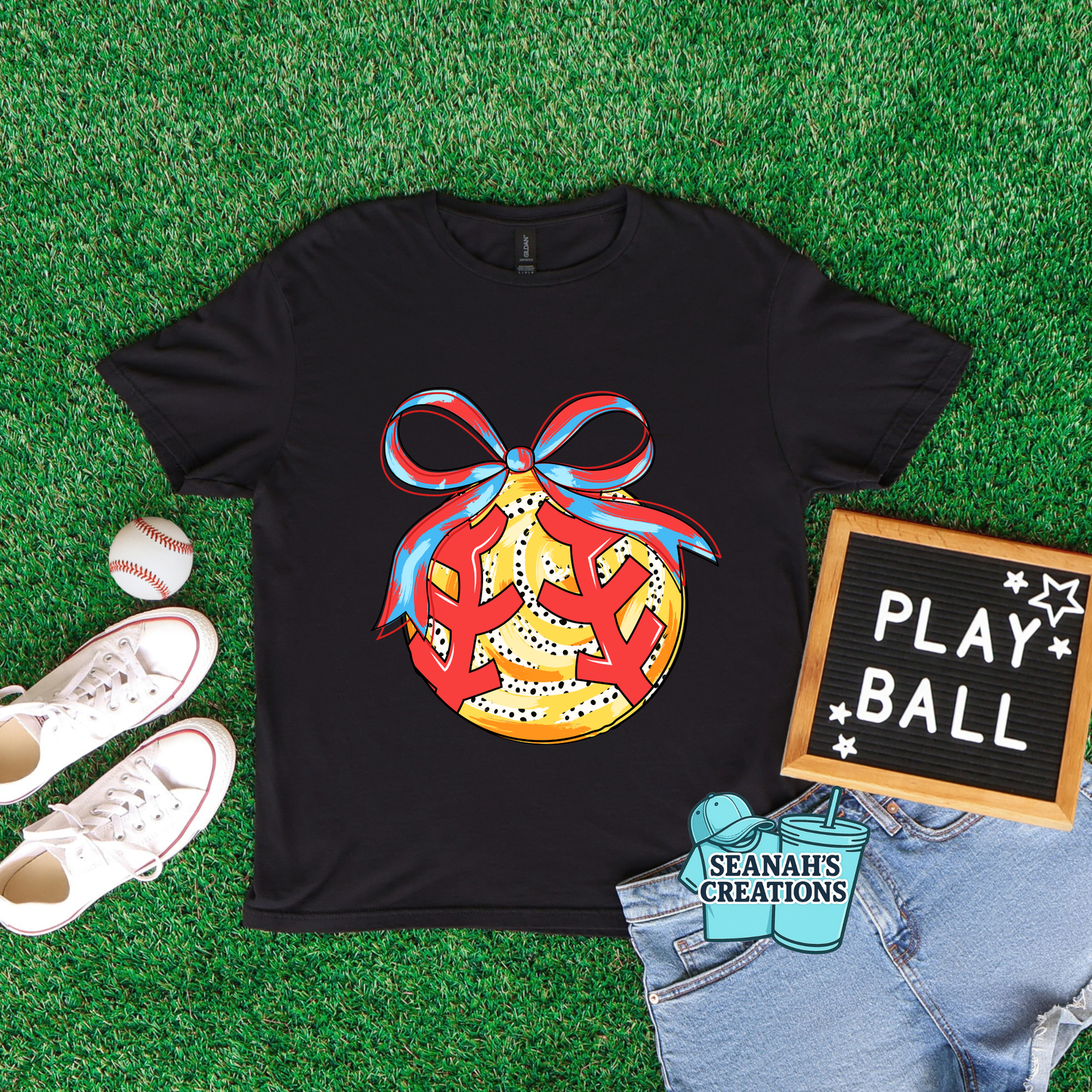 ⚾🎀 Softball Bow Tee