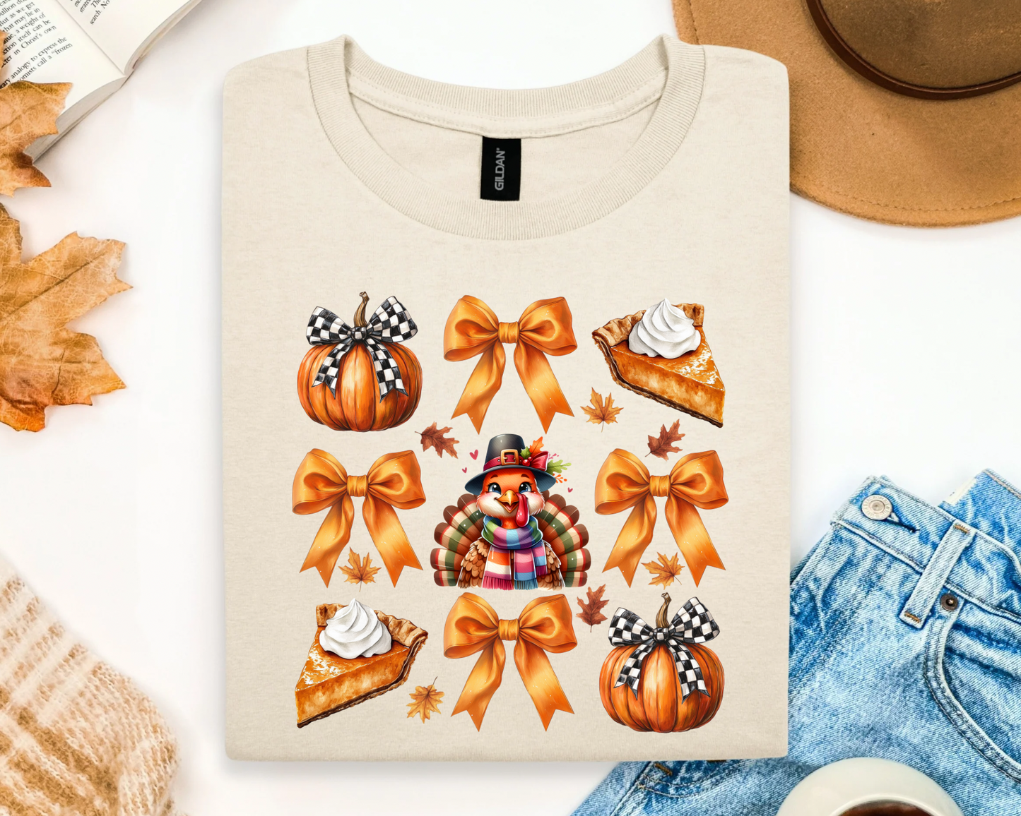 π Fall Vibes Graphic Tee β Pumpkin Pie & Turkey Design π