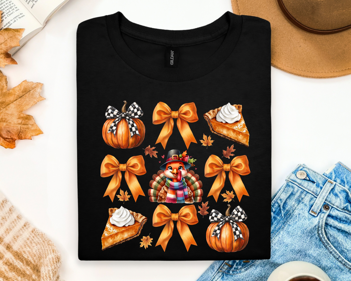 π Fall Vibes Graphic Tee β Pumpkin Pie & Turkey Design π