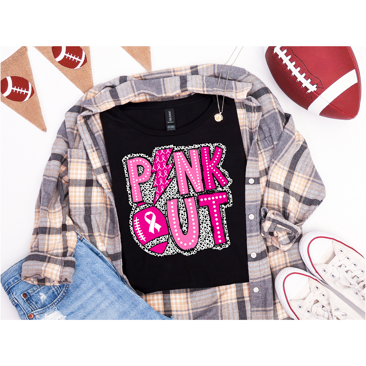 π PINK OUT Football Tee β Support, Strength & Style! π
