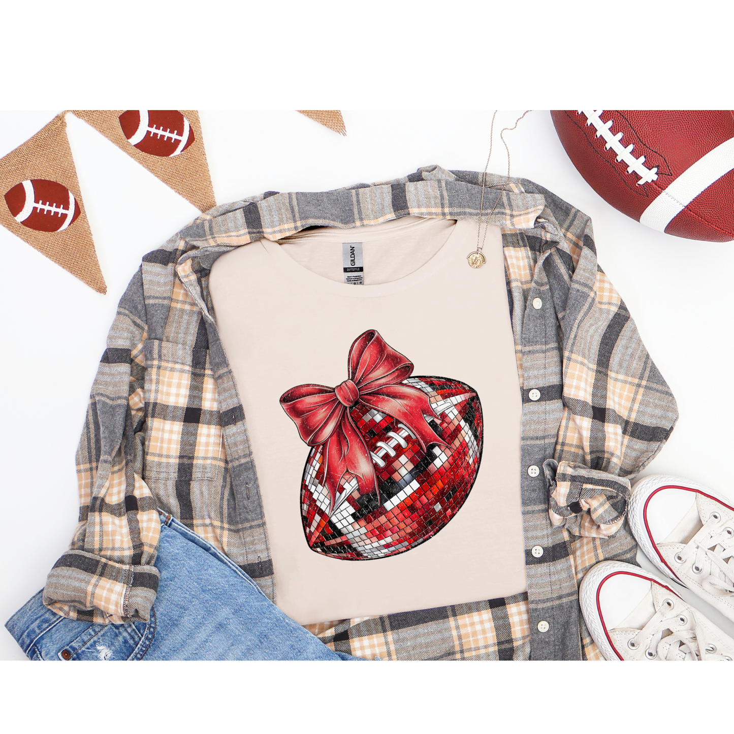 πβ¨ Disco Football Bow Tee β Sparkle & Spirit for Game Day! β¨π