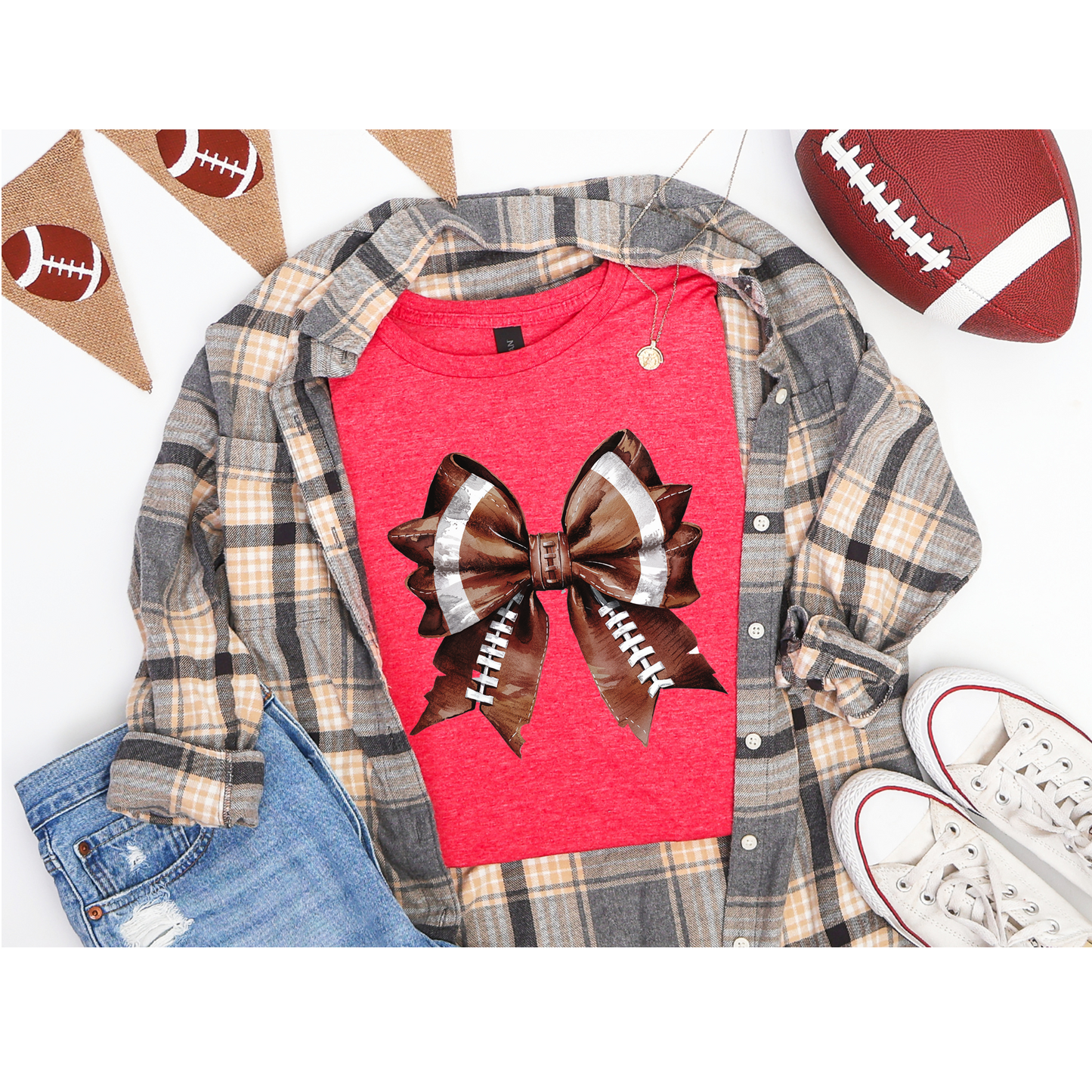 ๐ Football Bow Graphic Tee๐