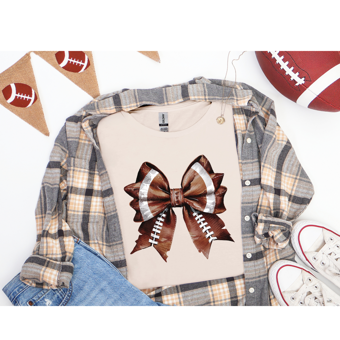 ๐ Football Bow Graphic Tee๐