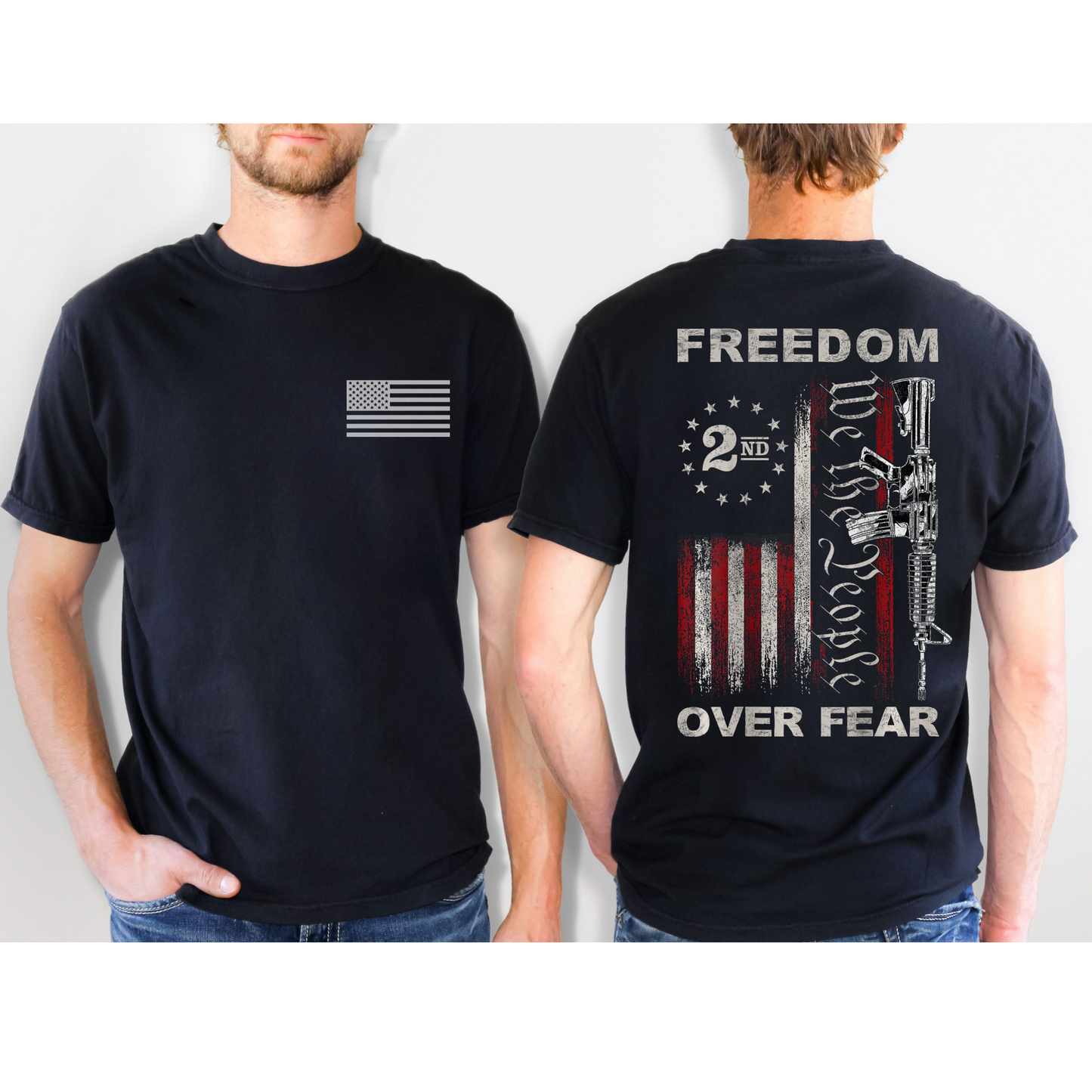 US Freedom Over Fear Tee – Bold 2A Patriotic Statement