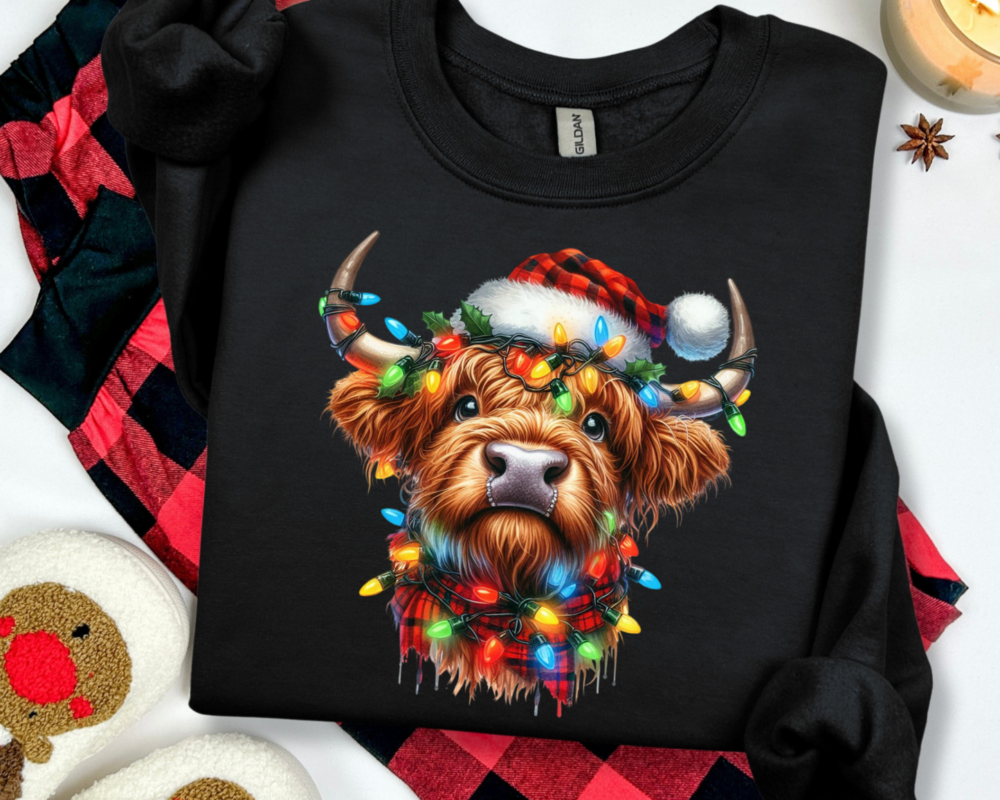 π Highland Cow Christmas Sweatshirt