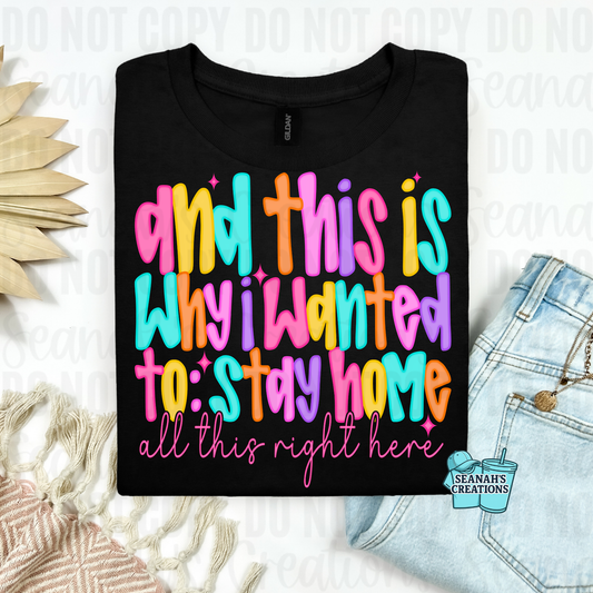🌈 And This Is Why I Wanted To Stay Home Tee
