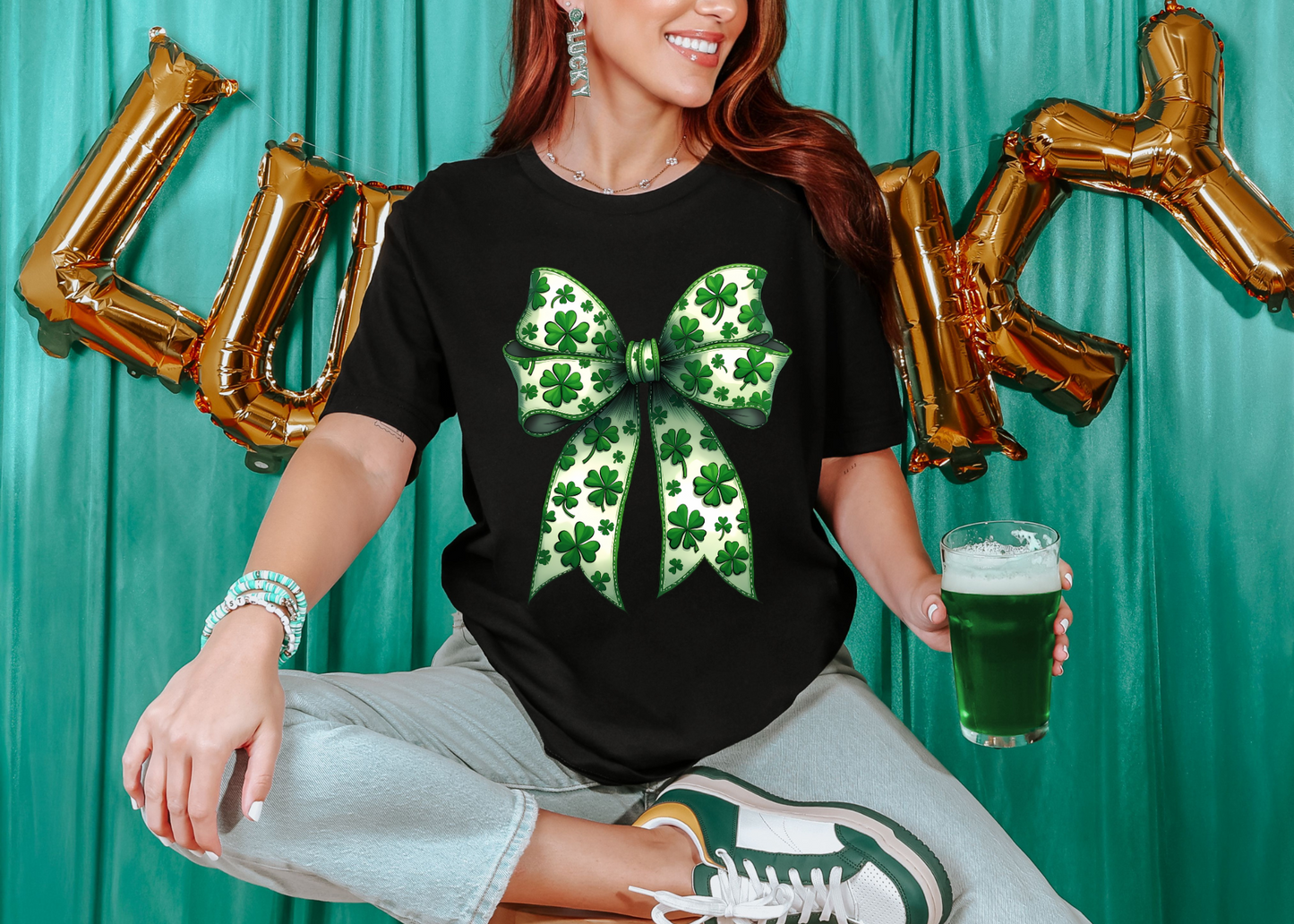 Lucky Bow Shamrock Tee – St. Patrick’s Day Tee