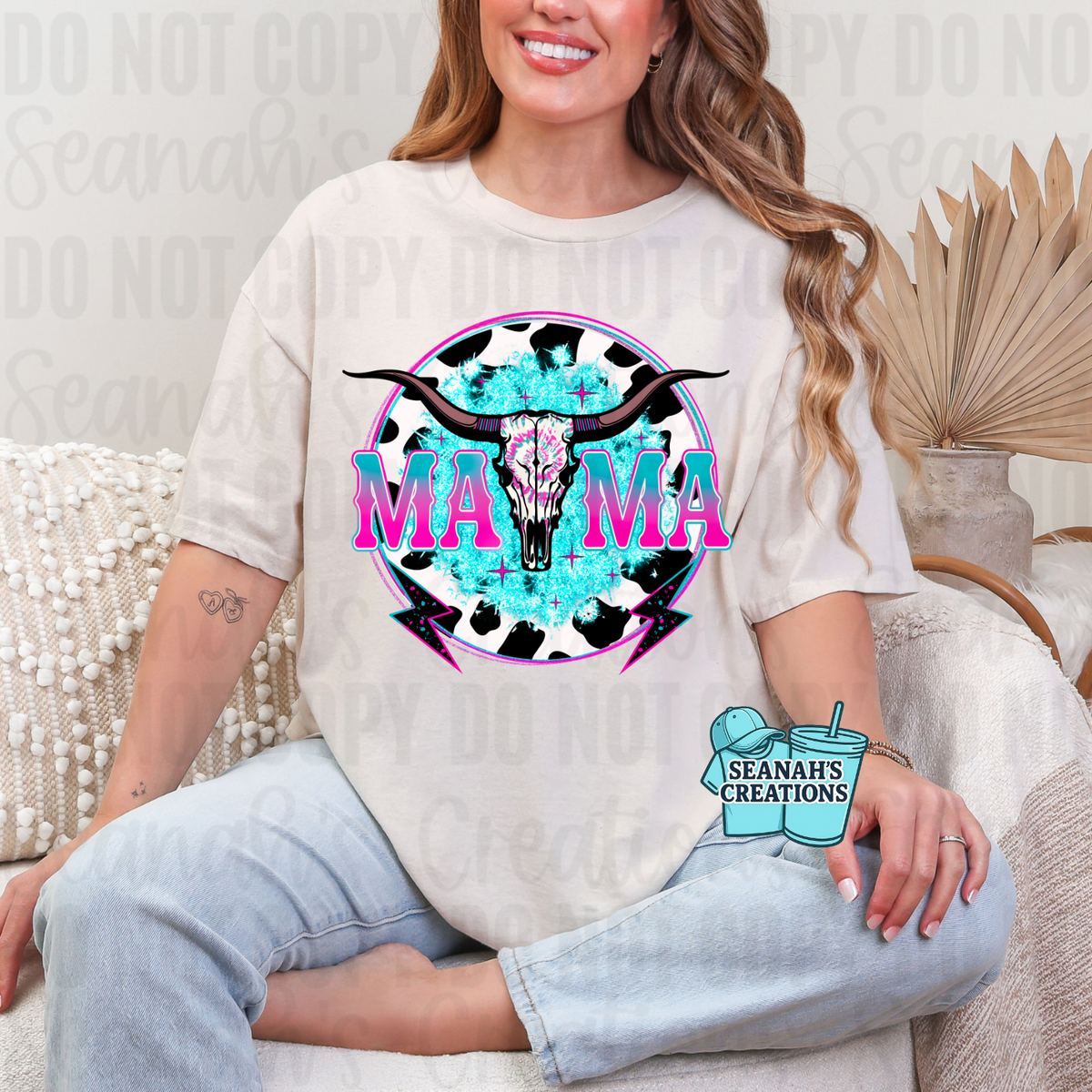 Mama Cow Skull Tee