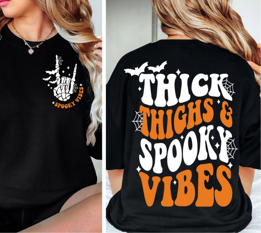🎃 Thick Thighs & Spooky Vibes Tee 🕸️