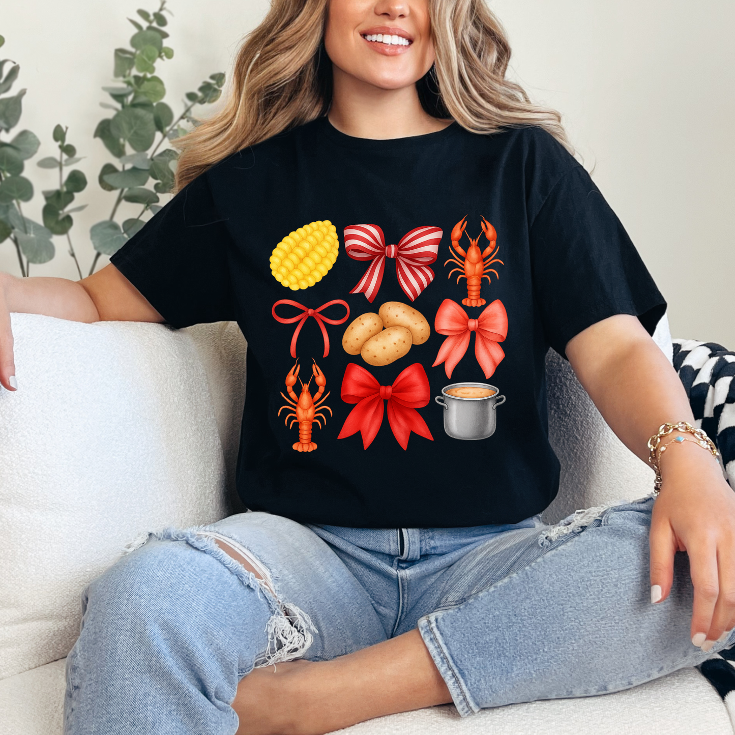 Crawfish Bow Tee 🦞