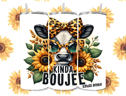 🐮 Kinda Boujee, Kinda Broke 20oz Cow Tumbler 🐮