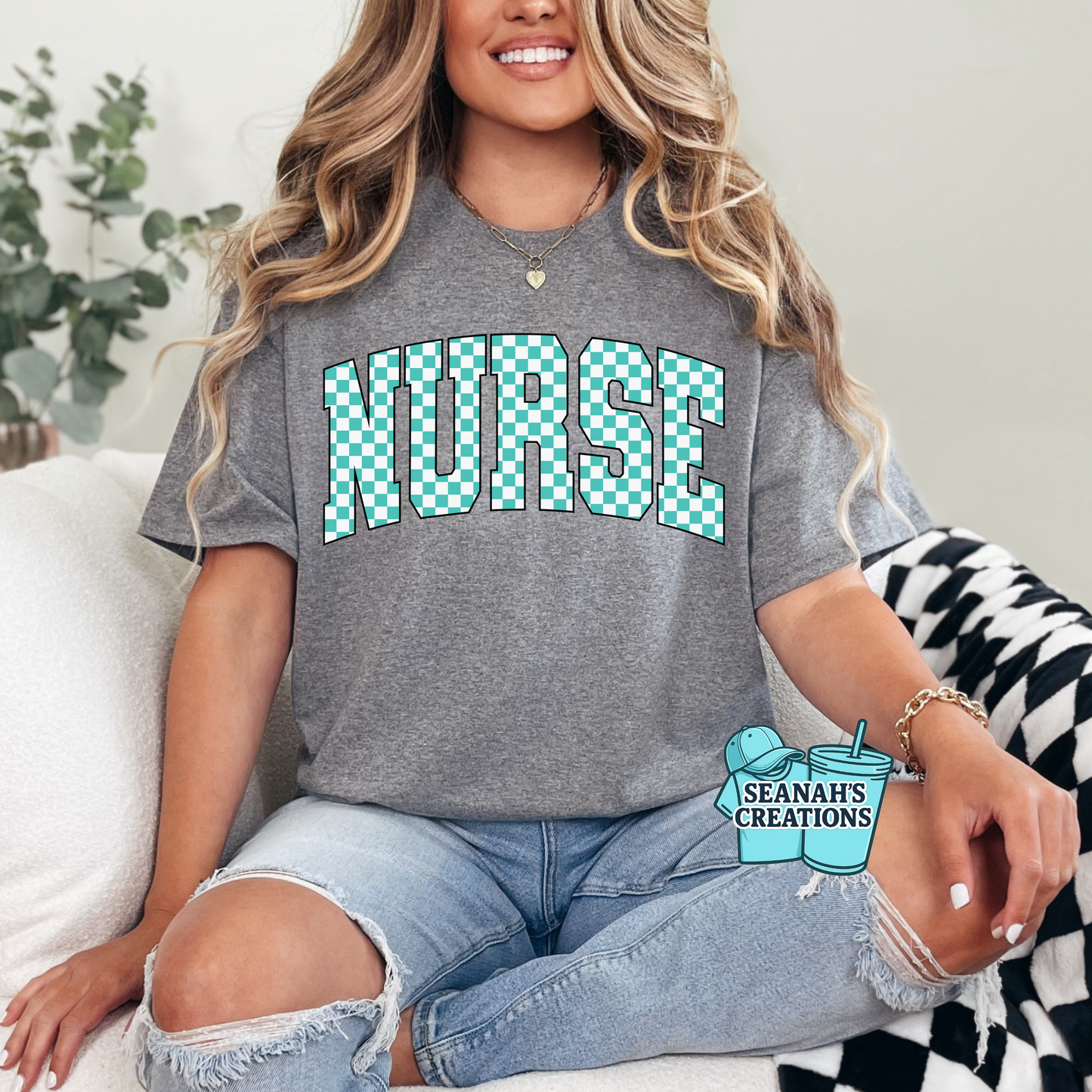🩺 Nurse Checkered Graphic Tee