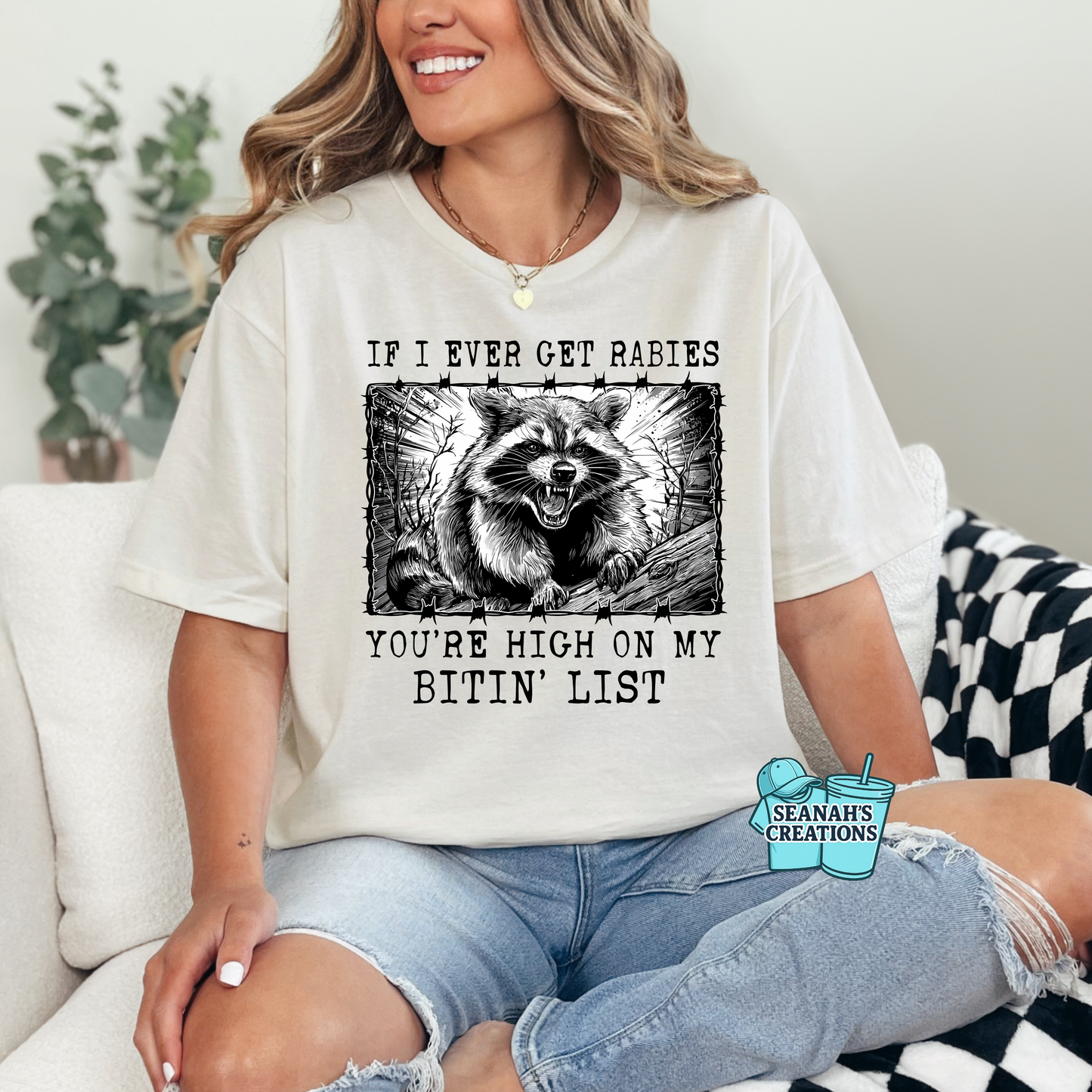🦝🤣 “Biting List” Raccoon Tee