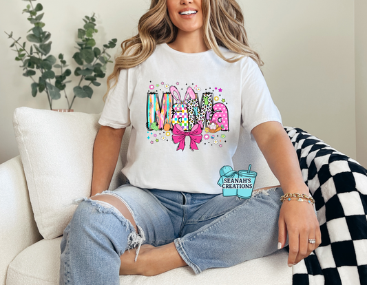 🐰🎀 Mama / Gigi / Nana Easter Bunny Bow Tee