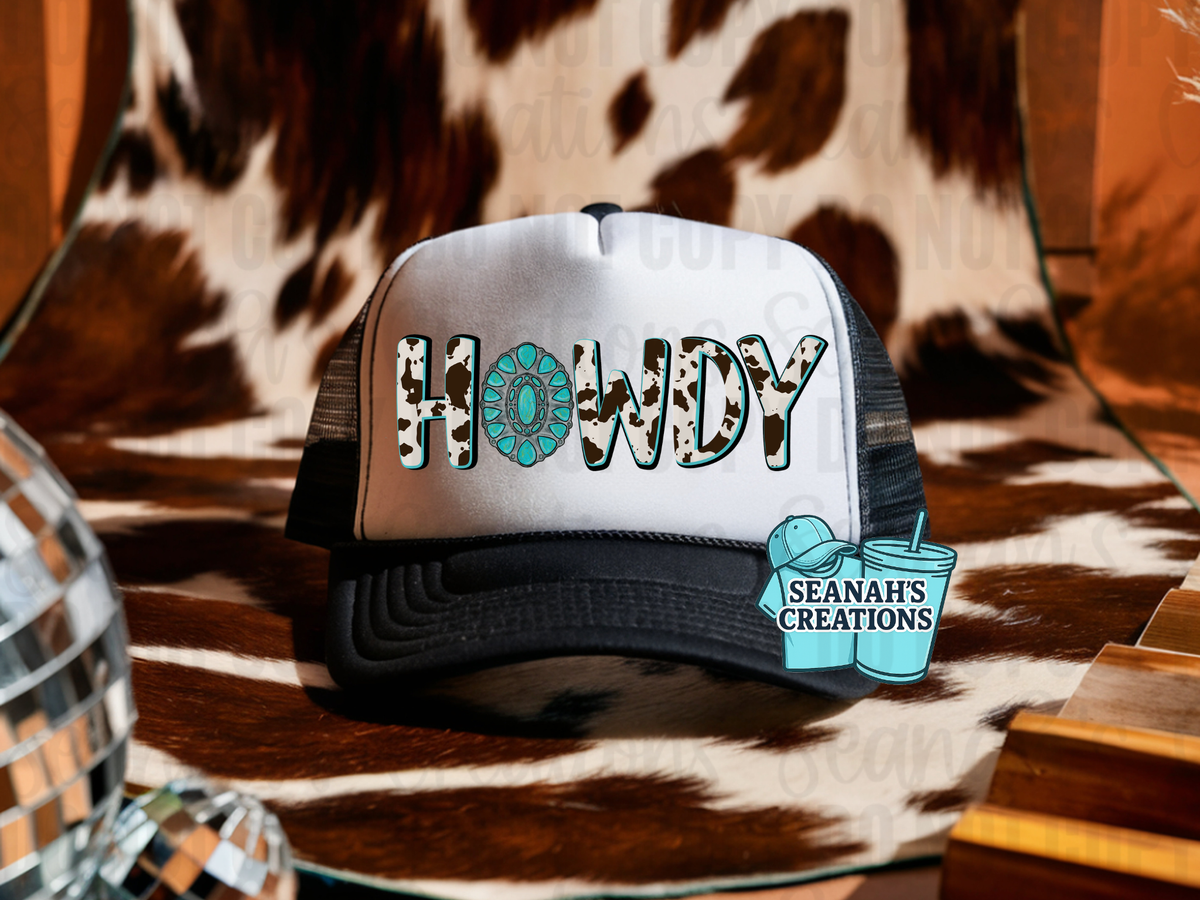 Howdy Cowhide Trucker Hat