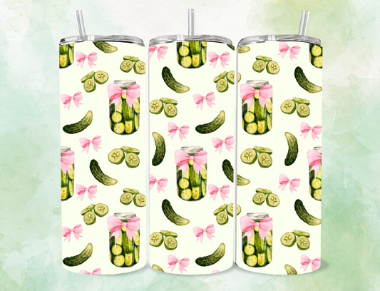 🥒 Pretty in Pickles Tumbler 💖 20oz Skinny Tumbler