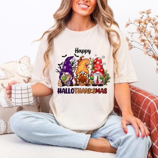 🎃🦃🎄 Happy HalloThanksMas Tee