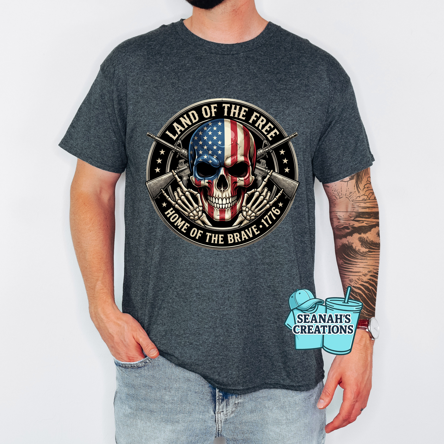 🇺🇸 Land of the Free Skull Tee