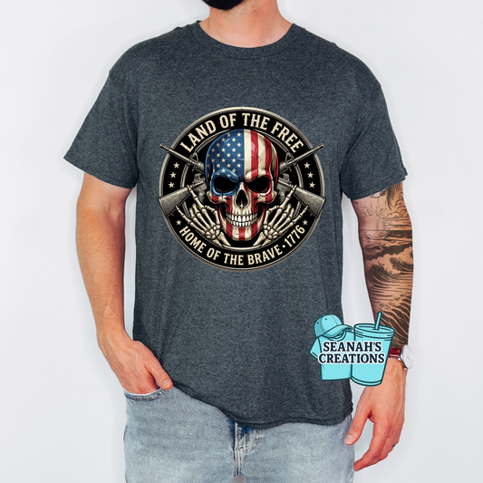 🇺🇸 Land of the Free Skull Tee