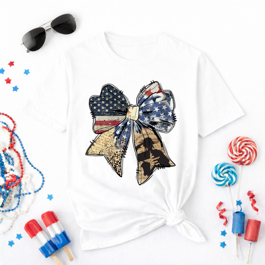 🇺🇸✨ Vintage Freedom Bow Tee