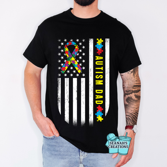 🧩🇺🇸 Autism Dad Flag Tee