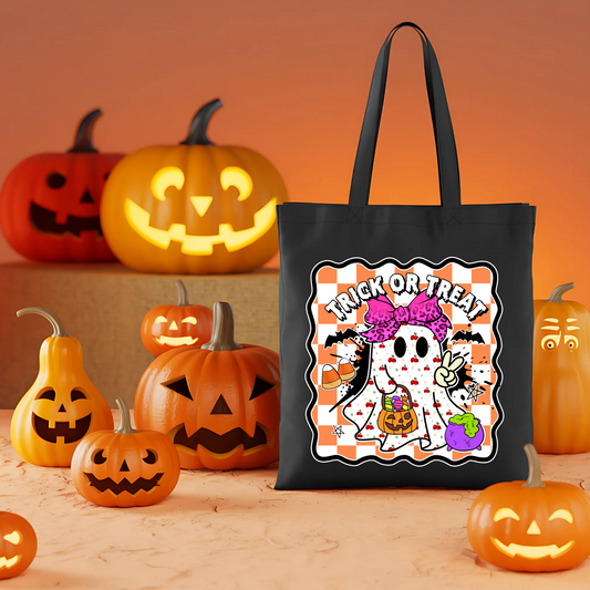🩷💚Girl or boy 🎃👻 Trick-or-Treat Tote Bags 🕷️🛍️