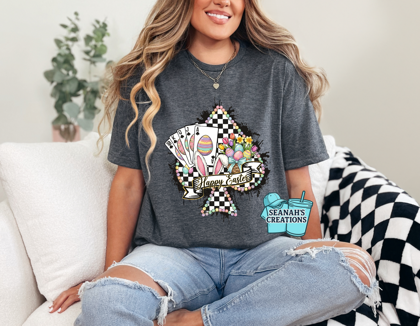 🐰♠️ Happy Easter Bunny Cards Tee