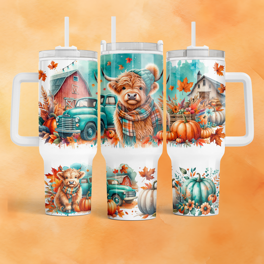 🍂 40 oz Highland Cow Tumbler 🍂