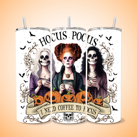 🧙☕ Hocus Pocus “I Need Coffee to Focus” 20oz Tumbler ☕🧙