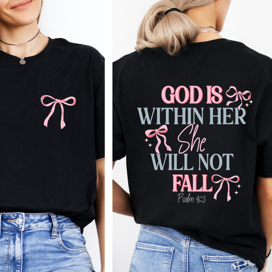 ✨ God Is Within Her – Psalm 46:5 Christian Tee ✨