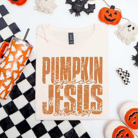 Pumpkin Spice & Jesus Christ Tee ✝️🎃