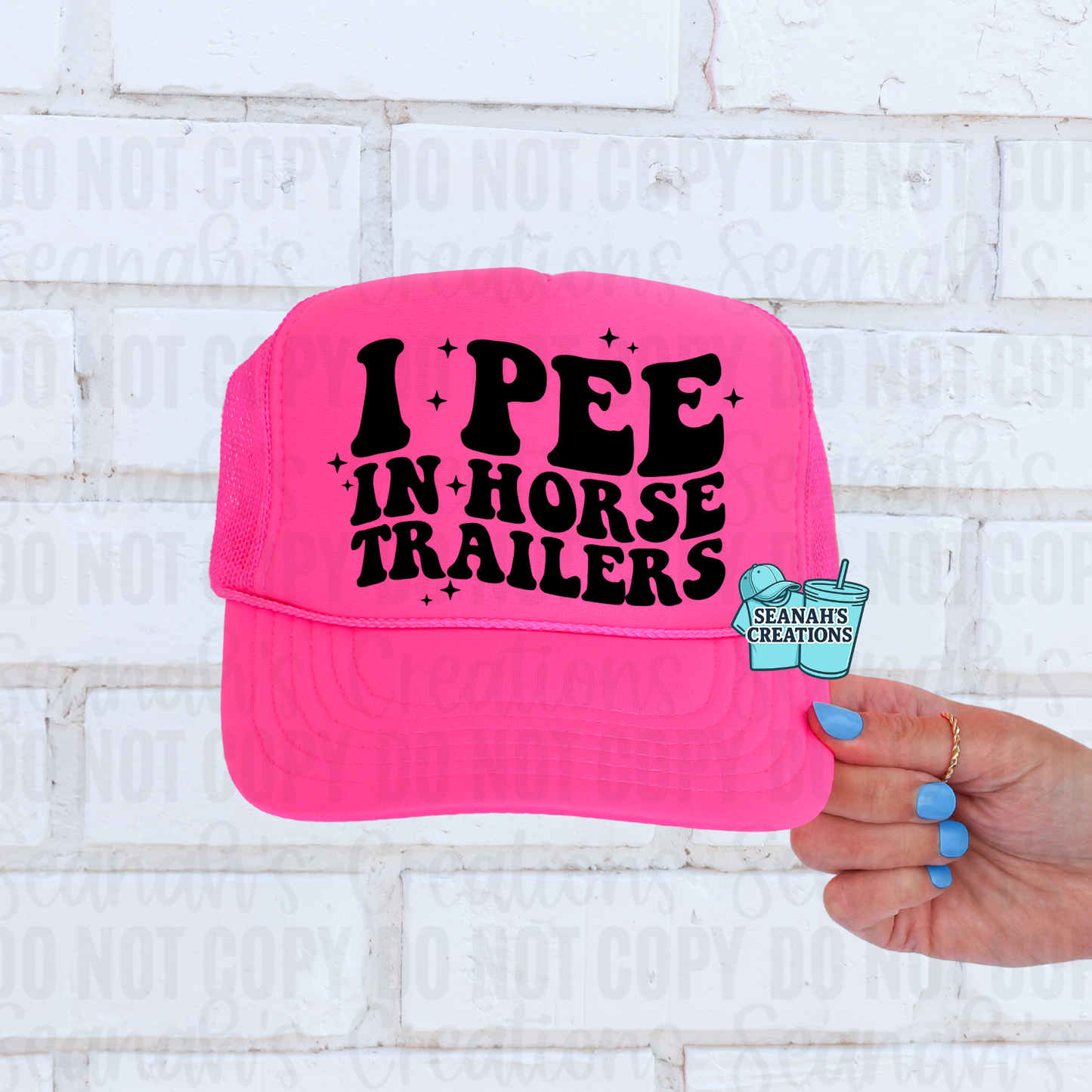 🐎 “I Pee In Horse Trailers” Trucker Hat