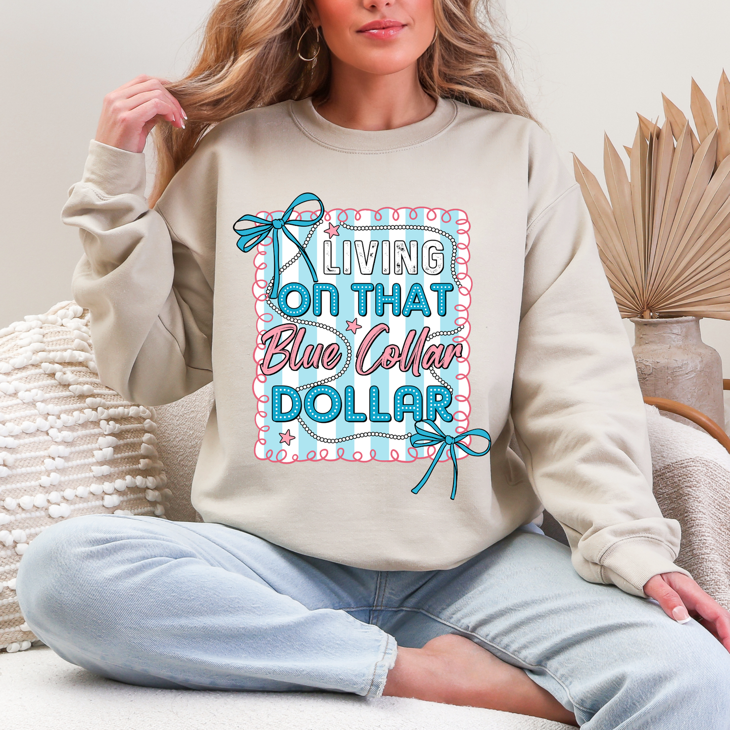 Living on That Blue Collar Dollar Tee or Crew