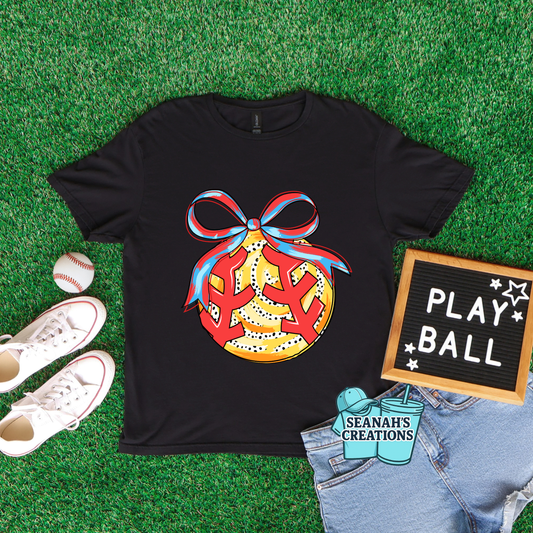 ⚾🎀 Softball Bow Tee
