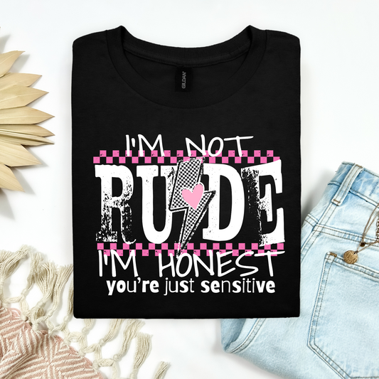 ⚡ “I’m Not Rude, I’m Honest” Graphic Tee – Attitude with a Wink ⚡