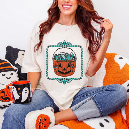 💎🎃 Turquoise Frame Pumpkin Tee 🎃💎