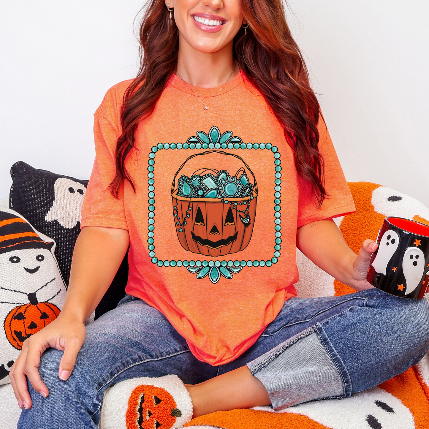 💎🎃 Turquoise Frame Pumpkin Tee 🎃💎
