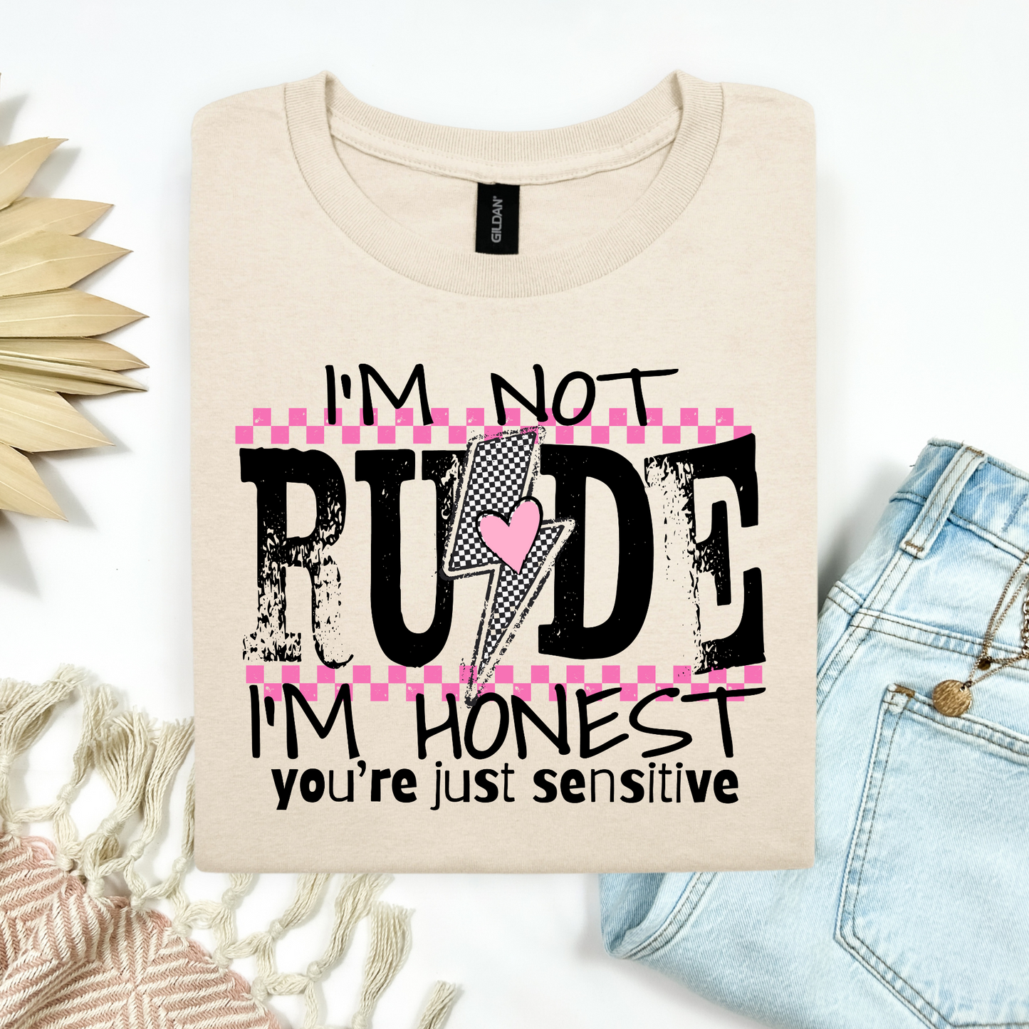 ⚡ “I’m Not Rude, I’m Honest” Graphic Tee – Attitude with a Wink ⚡